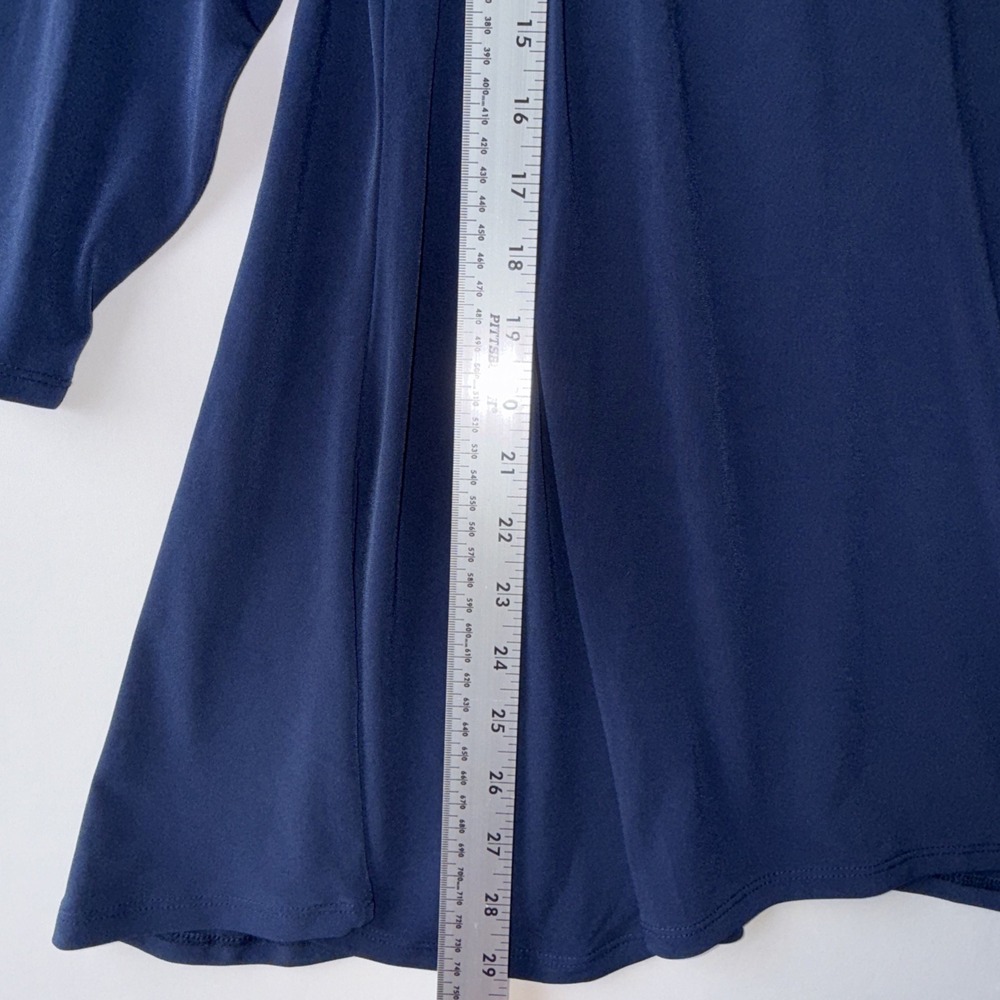 JM Collection Women's 3/4 Sleeve Knit Top Petite XL Blue Scoop Neck NWT XLP - Picture 6 of 7